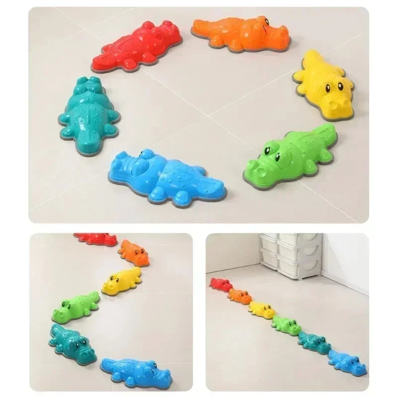 Brinquedo Montessori de equilíbrio de crocodilo para crianças